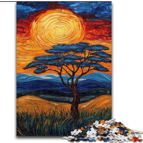 Puzzle für Erwachsene, 1000 Teile, Afrikanische Graslandschaften, für Kinder ab 14 Jahren, Lernspiel, Herausforderung, Spielzeug, Geschenk zum Geburtstag (Größe 50x75cm) von RZFWJL