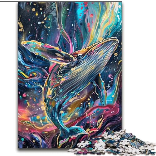 Puzzle für Erwachsene, 1000 Teile, Aquarellwal, für Kinder ab 14 Jahren, Lernspiel, Herausforderung, Spielzeug, Geschenk zum Geburtstag (Größe 26x38cm) von RZFWJL
