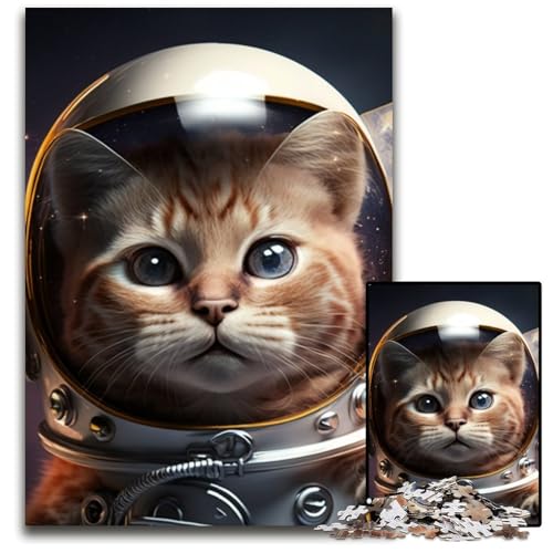 Puzzle für Erwachsene, 1000 Teile, Astronaut, orangefarbene Katze, anspruchsvolle Puzzles, Geburtstagsgeschenkidee, anspruchsvolles Denkspiel, 50x75cm/19,68x29,52 Zoll Puzzle für Erwachsene, 1000 Teile, Astronaut, orangefarbene Katze, anspruchsvolle Puzzles, Geburtstagsgeschenkidee, anspruchsvolles Denkspiel, 50x75cm/19,68x29,52 Zoll von RZFWJL