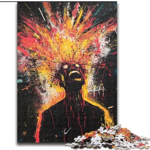 Puzzle für Erwachsene, 1000 Teile, Basquiat-Stil, geeignet für Kinder ab 14 Jahren, Wohndeko-Angebot als Geschenk für die ganze Familie (Größe 50x75cm) von RZFWJL