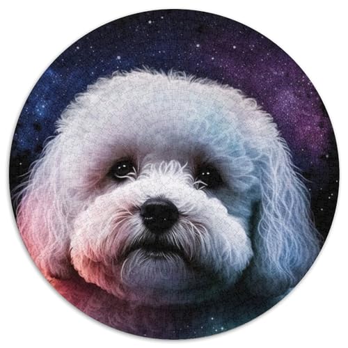 Puzzle für Erwachsene, 1000 Teile, Bichon Frisé, 1000 Teile, runde Puzzles für Erwachsene, perfekt für Familienfeiern, Geburtstage, Feiertage, 67,5 x 67,5 cm Puzzle für Erwachsene, 1000 Teile, Bichon Frisé, 1000 Teile, runde Puzzles für Erwachsene, perfekt für Familienfeiern, Geburtstage, Feiertage, 67,5 x 67,5 cm von RZFWJL