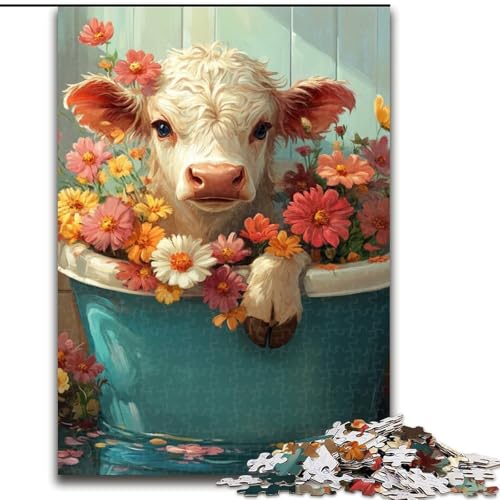 Puzzle für Erwachsene, 1000 Teile, Blumen-Kuh-Puzzle, Spiel für Erwachsene, Geschenk, interaktives Familienspiel, Gehirn-Herausforderung, Geschenk, 50x75cm Puzzle für Erwachsene, 1000 Teile, Blumen-Kuh-Puzzle, Spiel für Erwachsene, Geschenk, interaktives Familienspiel, Gehirn-Herausforderung, Geschenk, 50x75cm von RZFWJL
