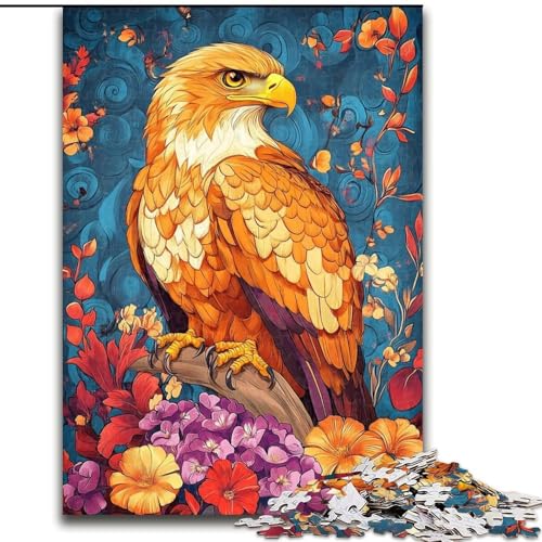 Puzzle für Erwachsene, 1000 Teile, Blumenadler, dekomprimierendes intellektuelles Lernspielzeug, ganze Familie (Größe 26x38cm) von RZFWJL