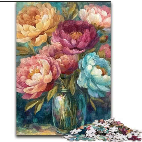 Puzzle für Erwachsene, 1000 Teile, Blumenkunst-Puzzle, Spiel für Erwachsene, Geschenk, interaktives Familienspiel, Gehirn-Herausforderung, Geschenk, 50x75cm von RZFWJL