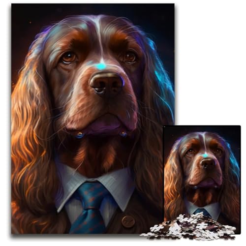 Puzzle für Erwachsene, 1000 Teile, Boss Golden Retriever, interaktives Familienspiel, Denksportaufgabe, Lernspielzeug, 50x75cm/19,68x29,52 Zoll Puzzle für Erwachsene, 1000 Teile, Boss Golden Retriever, interaktives Familienspiel, Denksportaufgabe, Lernspielzeug, 50x75cm/19,68x29,52 Zoll von RZFWJL