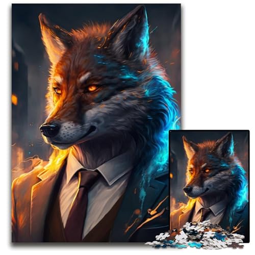 Puzzle für Erwachsene, 1000 Teile, Boss Wolf, interaktives Familienspiel, Denksportaufgabe, Lernspielzeug, 26x38cm/10,23x14,96 Zoll Puzzle für Erwachsene, 1000 Teile, Boss Wolf, interaktives Familienspiel, Denksportaufgabe, Lernspielzeug, 26x38cm/10,23x14,96 Zoll von RZFWJL