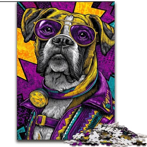 Puzzle für Erwachsene, 1000 Teile, Boxerhund, für Kinder ab 14 Jahren, Lernspiel, Herausforderung, Spielzeug, Geschenk zum Geburtstag (Größe 50x75cm) von RZFWJL