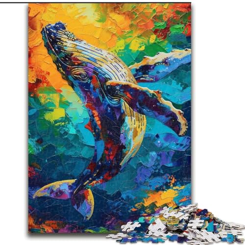 Puzzle für Erwachsene, 1000 Teile, Buckelwal, Analyse und Logik, mit vollständig ineinandergreifenden, zufällig geformten Teilen, für Kinder ab 14 Jahren (Größe 50x75cm) von RZFWJL