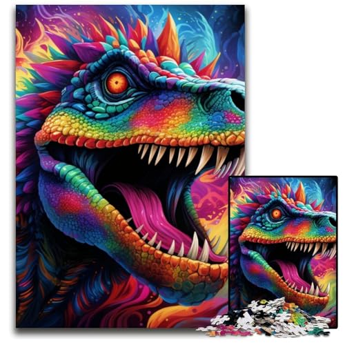 Puzzle für Erwachsene, 1000 Teile, Bunte Dinosaurier-Puzzles, interaktives Familienspiel, Denksportaufgabe, Lernspielzeug, 50x75cm/19,68x29,52 Zoll Puzzle für Erwachsene, 1000 Teile, Bunte Dinosaurier-Puzzles, interaktives Familienspiel, Denksportaufgabe, Lernspielzeug, 50x75cm/19,68x29,52 Zoll von RZFWJL