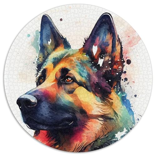 Puzzle für Erwachsene, 1000 Teile, Deutscher Schäferhund, Aquarell-Puzzle für Erwachsene, Familienspieleabend, Heimdekoration und Gehirntraining, Geschenk, 67,5 x 67,5 cm Puzzle für Erwachsene, 1000 Teile, Deutscher Schäferhund, Aquarell-Puzzle für Erwachsene, Familienspieleabend, Heimdekoration und Gehirntraining, Geschenk, 67,5 x 67,5 cm von RZFWJL