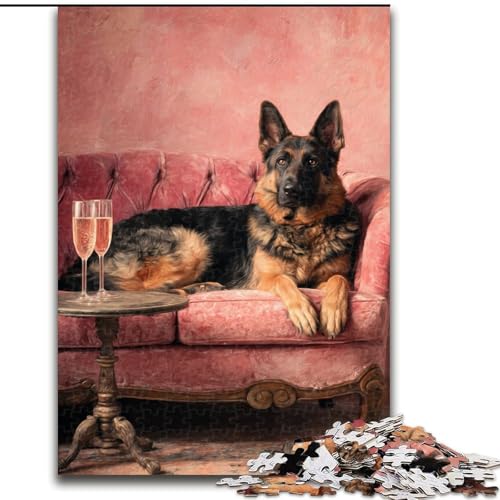 Puzzle für Erwachsene, 1000 Teile, Deutscher Schäferhund auf dem Sofa, pädagogisches Denkspiel, künstlerische Heim- und Bürodekoration, ab 14 Jahren, 50x75cm Puzzle für Erwachsene, 1000 Teile, Deutscher Schäferhund auf dem Sofa, pädagogisches Denkspiel, künstlerische Heim- und Bürodekoration, ab 14 Jahren, 50x75cm von RZFWJL