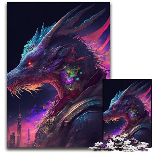 Puzzle für Erwachsene, 1000 Teile, Drachen-Puzzle, interaktives Familienspiel, Denksportaufgabe, Lernspielzeug, 50x75cm/19,68x29,52 Zoll Puzzle für Erwachsene, 1000 Teile, Drachen-Puzzle, interaktives Familienspiel, Denksportaufgabe, Lernspielzeug, 50x75cm/19,68x29,52 Zoll von RZFWJL