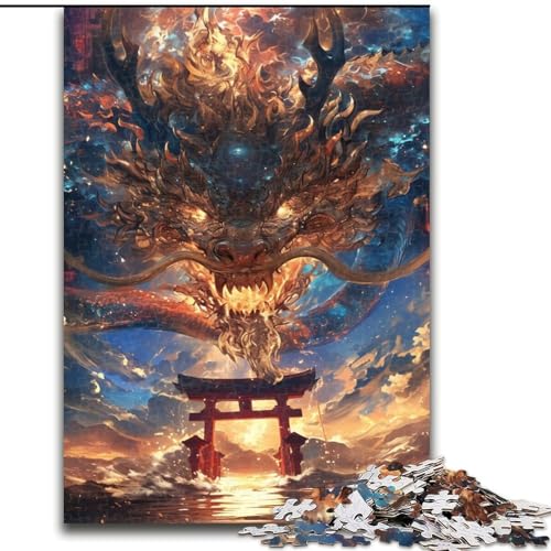 Puzzle für Erwachsene, 1000 Teile, Drachen-Torii-Tor-Puzzle, pädagogisches Denkspiel, künstlerische Heim- und Bürodekoration, ab 14 Jahren, 50x75cm von RZFWJL