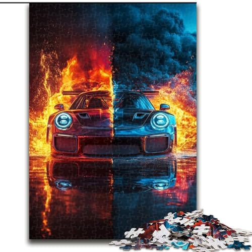Puzzle für Erwachsene, 1000 Teile, EIS- und Feuer-Sportwagen-Puzzle, Spiel für Erwachsene, Geschenk, interaktives Familienspiel, Gehirn-Herausforderung, Geschenk, 50x75cm Puzzle für Erwachsene, 1000 Teile, EIS- und Feuer-Sportwagen-Puzzle, Spiel für Erwachsene, Geschenk, interaktives Familienspiel, Gehirn-Herausforderung, Geschenk, 50x75cm von RZFWJL