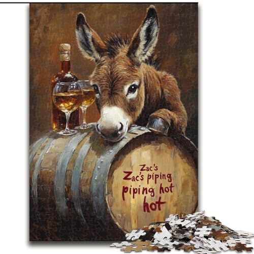 Puzzle für Erwachsene, 1000 Teile, Esel auf einem Weinfass, pädagogisches Denkspiel, künstlerische Heim- und Bürodekoration, ab 14 Jahren, 50x75cm Puzzle für Erwachsene, 1000 Teile, Esel auf einem Weinfass, pädagogisches Denkspiel, künstlerische Heim- und Bürodekoration, ab 14 Jahren, 50x75cm von RZFWJL
