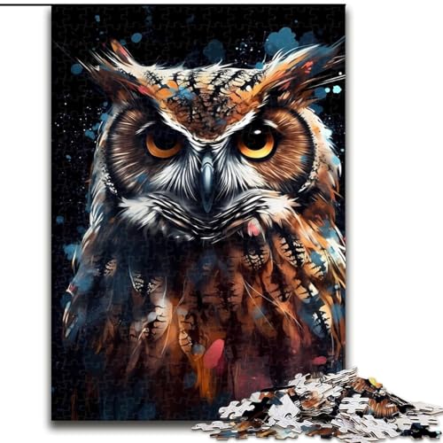 Puzzle für Erwachsene, 1000 Teile, Eulen-Digitalkunst-Puzzle aus Pappe, Geburtstagsgeschenkidee, anspruchsvolles Denkspiel, 1000 Teile(26x38cm) von RZFWJL
