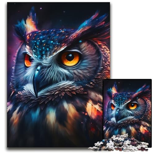 Puzzle für Erwachsene, 1000 Teile, Eulen-Puzzle, interaktives Familienspiel, Denksportaufgabe, Lernspielzeug, 26x38cm/10,23x14,96 Zoll von RZFWJL