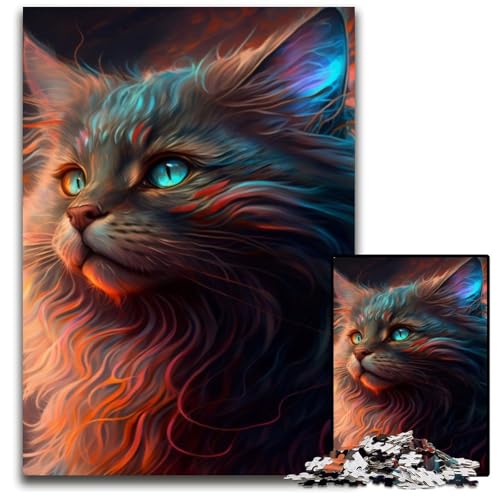 Puzzle für Erwachsene, 1000 Teile, Fantasie-Katzen-Puzzle, interaktives Familienspiel, Denksportaufgabe, Lernspielzeug, 50x75cm/19,68x29,52 Zoll Puzzle für Erwachsene, 1000 Teile, Fantasie-Katzen-Puzzle, interaktives Familienspiel, Denksportaufgabe, Lernspielzeug, 50x75cm/19,68x29,52 Zoll von RZFWJL