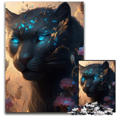 Puzzle für Erwachsene, 1000 Teile, Fantasie-Leoparden-Puzzle, interaktives Familienspiel, Denksportaufgabe, Lernspielzeug, 26x38cm/10,23x14,96 Zoll von RZFWJL