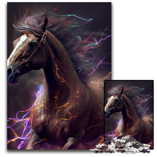 Puzzle für Erwachsene, 1000 Teile, Fantasie-Pferde-Puzzle für Erwachsene, Teenager, Paare und Freunde zum Geburtstag, zu Weihnachten, 26x38cm/10,23x14,96 Zoll von RZFWJL