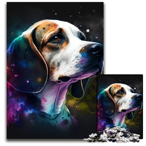 Puzzle für Erwachsene, 1000 Teile, Fantasy-Beagle-Puzzle, interaktives Familienspiel, Denksportaufgabe, Lernspielzeug, 26x38cm/10,23x14,96 Zoll von RZFWJL
