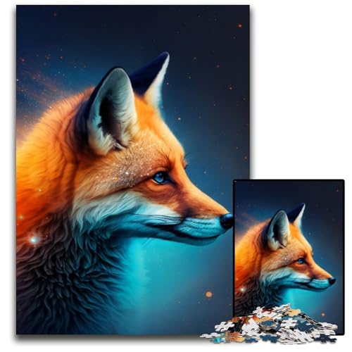 Puzzle für Erwachsene, 1000 Teile, Fantasy-Fuchs-Puzzle, interaktives Familienspiel, Denksportaufgabe, Lernspielzeug, 50x75cm/19,68x29,52 Zoll von RZFWJL
