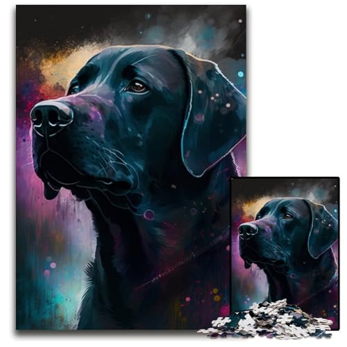 Puzzle für Erwachsene, 1000 Teile, Fantasy-Labrador-Puzzle, interaktives Familienspiel, Denksportaufgabe, Lernspielzeug, 26x38cm/10,23x14,96 Zoll von RZFWJL