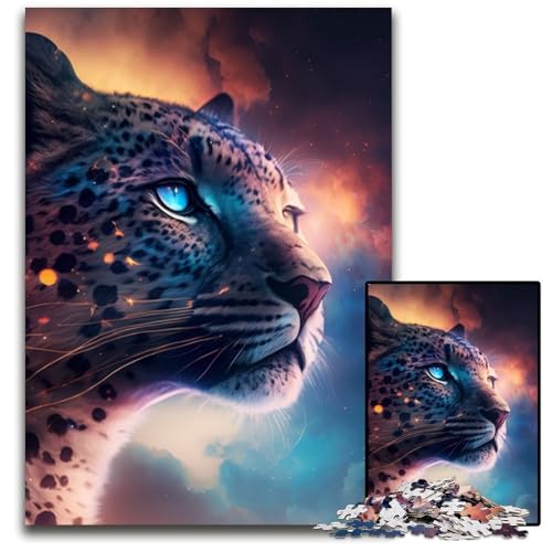 Puzzle für Erwachsene, 1000 Teile, Fantasy-Leoparden-Puzzle für Erwachsene, Teenager, Paare und Freunde zum Geburtstag, zu Weihnachten, 26x38cm/10,23x14,96 Zoll Puzzle für Erwachsene, 1000 Teile, Fantasy-Leoparden-Puzzle für Erwachsene, Teenager, Paare und Freunde zum Geburtstag, zu Weihnachten, 26x38cm/10,23x14,96 Zoll von RZFWJL