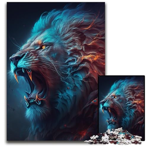 Puzzle für Erwachsene, 1000 Teile, Fantasy-Löwe, interaktives Familienspiel, Denksportaufgabe, Lernspielzeug, 26x38cm/10,23x14,96 Zoll Puzzle für Erwachsene, 1000 Teile, Fantasy-Löwe, interaktives Familienspiel, Denksportaufgabe, Lernspielzeug, 26x38cm/10,23x14,96 Zoll von RZFWJL