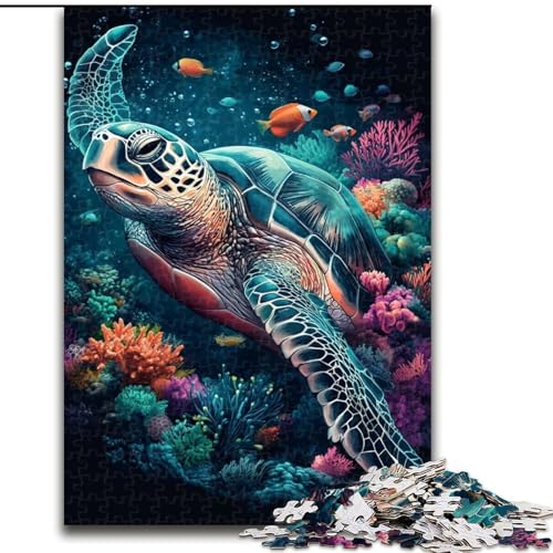 Puzzle für Erwachsene, 1000 Teile, Fantasy-Schildkröten-Puzzle, pädagogisches Denkspiel, künstlerische Heim- und Bürodekoration, ab 14 Jahren, 50x75cm von RZFWJL