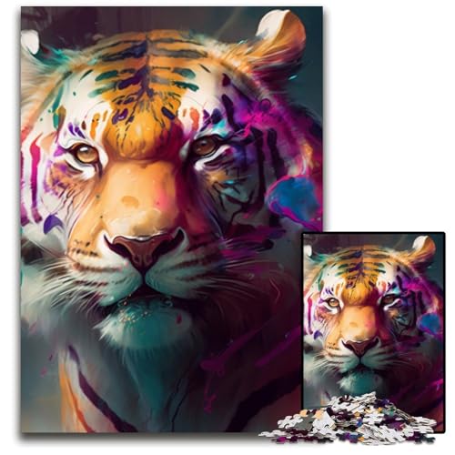 Puzzle für Erwachsene, 1000 Teile, Fantasy-Tiger-Puzzle, interaktives Familienspiel, Denksportaufgabe, Lernspielzeug, 26x38cm/10,23x14,96 Zoll Puzzle für Erwachsene, 1000 Teile, Fantasy-Tiger-Puzzle, interaktives Familienspiel, Denksportaufgabe, Lernspielzeug, 26x38cm/10,23x14,96 Zoll von RZFWJL