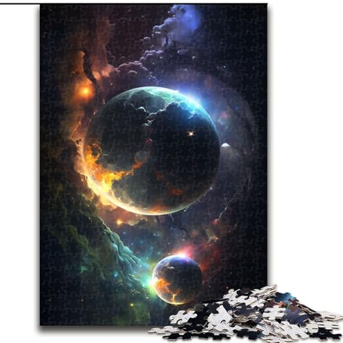 Puzzle für Erwachsene, 1000 Teile, Farben der Galaxie, Puzzle aus Pappe, Entspannung und Herausforderung, farbenfrohe Kunst zur Heimdekoration, Freunde, 1000 Teile(26x38cm) von RZFWJL