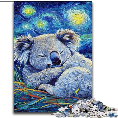 Puzzle für Erwachsene, 1000 Teile, Faultier-Nachthimmel-Puzzle aus Holz, Geburtstage, Weihnachten, Halloween, Erntedankfest, Ostern, 1000 Teile(50x75cm) von RZFWJL