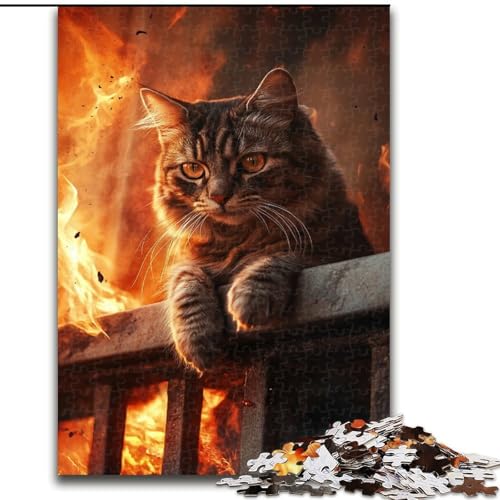 Puzzle für Erwachsene, 1000 Teile, Feuer- und Katzen-Puzzle, pädagogisches Denkspiel, künstlerische Heim- und Bürodekoration, ab 14 Jahren, 50x75cm Puzzle für Erwachsene, 1000 Teile, Feuer- und Katzen-Puzzle, pädagogisches Denkspiel, künstlerische Heim- und Bürodekoration, ab 14 Jahren, 50x75cm von RZFWJL