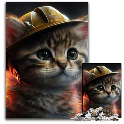 Puzzle für Erwachsene, 1000 Teile, Feuerwehrmann-Katzen-Puzzle, interaktives Familienspiel, Denksportaufgabe, Lernspielzeug, 50x75cm/19,68x29,52 Zoll Puzzle für Erwachsene, 1000 Teile, Feuerwehrmann-Katzen-Puzzle, interaktives Familienspiel, Denksportaufgabe, Lernspielzeug, 50x75cm/19,68x29,52 Zoll von RZFWJL