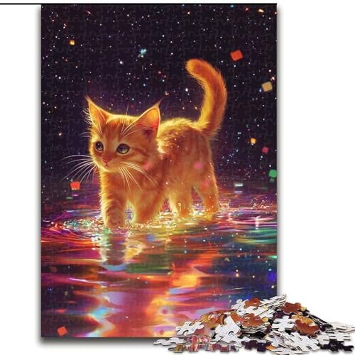 Puzzle für Erwachsene, 1000 Teile, Galaxie-Katzen-Puzzle, Spiel für Erwachsene, Geschenk, interaktives Familienspiel, Gehirn-Herausforderung, Geschenk, 50x75cm von RZFWJL