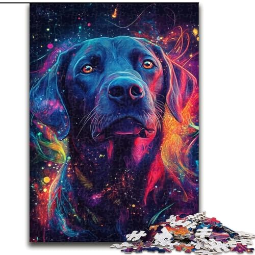 Puzzle für Erwachsene, 1000 Teile, Galaxie-Labrador-Puzzle aus Pappe, Spielzeug, Geschenk, pädagogisches, intellektuelles, entspannendes Familienspiel, 1000 Teile(26x38cm) von RZFWJL