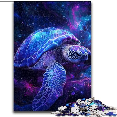 Puzzle für Erwachsene, 1000 Teile, Galaxie-Schildkröten-Puzzle aus Holz, Spielzeug, Geschenk, pädagogisches, intellektuelles, entspannendes Familienspiel, 1000 Teile(50x75cm) von RZFWJL