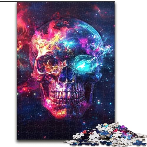 Puzzle für Erwachsene, 1000 Teile, Galaxie-Totenkopf-Puzzle, aus Pappe, ideal für Familienspaß Feiertage, Geburtstage, 1000 Teile(26x38cm) von RZFWJL