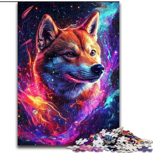 Puzzle für Erwachsene, 1000 Teile, Galaxy Shiba Inu, Puzzle aus Holz, Spielzeug, Geschenk, pädagogisches, intellektuelles, entspannendes Spaßspiel für die ganze Familie, 1000 Teile(50x75cm) von RZFWJL