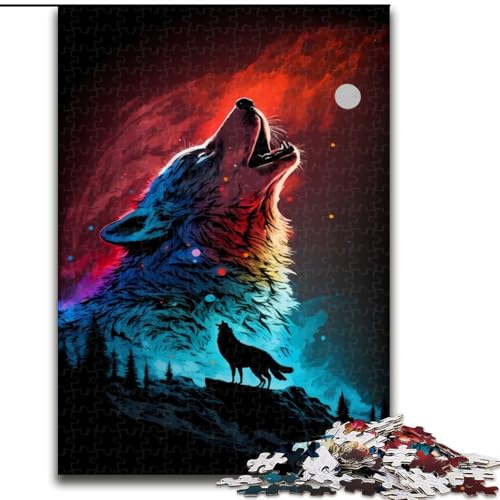 Puzzle für Erwachsene, 1000 Teile, Geisterwolf-Puzzle aus Holz, entspannende Unterhaltung, Heimdekoration, 1000 Teile(50x75cm) von RZFWJL