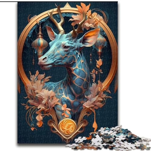 Puzzle für Erwachsene, 1000 Teile, Giraffe, Zaubersprüche, Puzzle aus Holz, Spielzeug, Geschenk, pädagogisches, intellektuelles, entspannendes Familienspiel, 1000 Teile(50x75cm) von RZFWJL