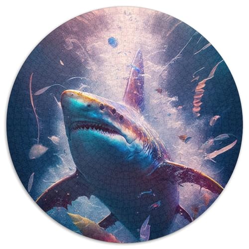 Puzzle für Erwachsene, 1000 Teile, Hai-Malerei, 1000 Teile, rund, Puzzle, Geschenke für Erwachsene und Familien, Aktivität zum Selbermachen, Heimdekoration, Geschenk, 67,5 x 67,5 cm Puzzle für Erwachsene, 1000 Teile, Hai-Malerei, 1000 Teile, rund, Puzzle, Geschenke für Erwachsene und Familien, Aktivität zum Selbermachen, Heimdekoration, Geschenk, 67,5 x 67,5 cm von RZFWJL