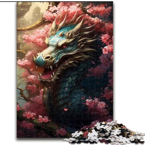 Puzzle für Erwachsene, 1000 Teile, Japanisches Drachenkirsch-Puzzle aus Holz, anspruchsvolles Denkspiel für Teenager, unterhaltsames interaktives Spiel für die ganze Familie, 1000 Teile(50x75cm) von RZFWJL