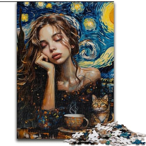 Puzzle für Erwachsene, 1000 Teile, Kaffeetrinken im Nachthimmel, pädagogisches Denkspiel, künstlerische Heim- und Bürodekoration, ab 14 Jahren, 50x75cm Puzzle für Erwachsene, 1000 Teile, Kaffeetrinken im Nachthimmel, pädagogisches Denkspiel, künstlerische Heim- und Bürodekoration, ab 14 Jahren, 50x75cm von RZFWJL