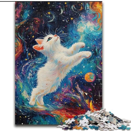Puzzle für Erwachsene, 1000 Teile, Katze im Weltraum, pädagogisches Denkspiel, künstlerische Heim- und Bürodekoration, ab 14 Jahren, 50x75cm Puzzle für Erwachsene, 1000 Teile, Katze im Weltraum, pädagogisches Denkspiel, künstlerische Heim- und Bürodekoration, ab 14 Jahren, 50x75cm von RZFWJL