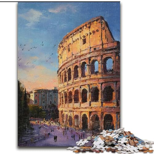 Puzzle für Erwachsene, 1000 Teile, Kolosseum, für Kinder ab 14 Jahren, Lernspiel, Herausforderung, Spielzeug, Geschenk zum Geburtstag (Größe 50x75cm) von RZFWJL