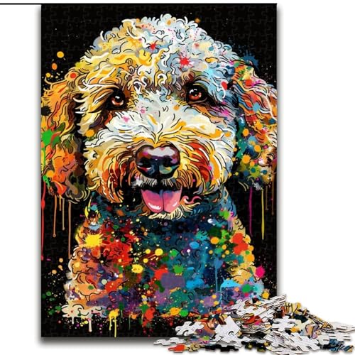 Puzzle für Erwachsene, 1000 Teile, Lagotto Romagnolo-Hund, Kunst-Puzzle aus Holz, Geschenkidee zum Geburtstag, anspruchsvolles Denkspiel, 1000 Teile(50x75cm) von RZFWJL