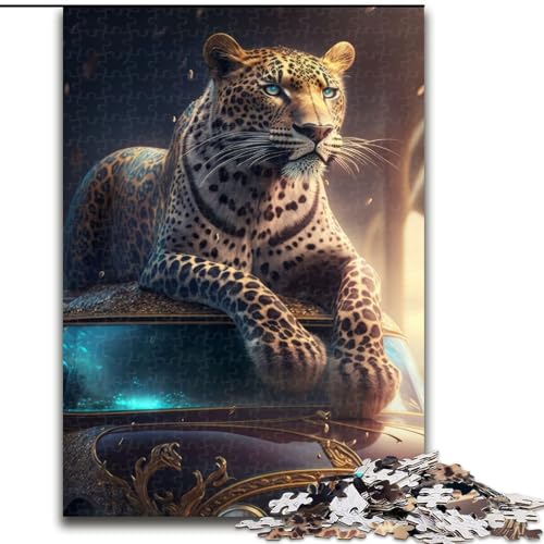Puzzle für Erwachsene, 1000 Teile, Leoparden-Oldtimer-Puzzle aus Holz, Geburtstage, Weihnachten, Halloween, Erntedankfest, Ostern, 1000 Teile(50x75cm) von RZFWJL