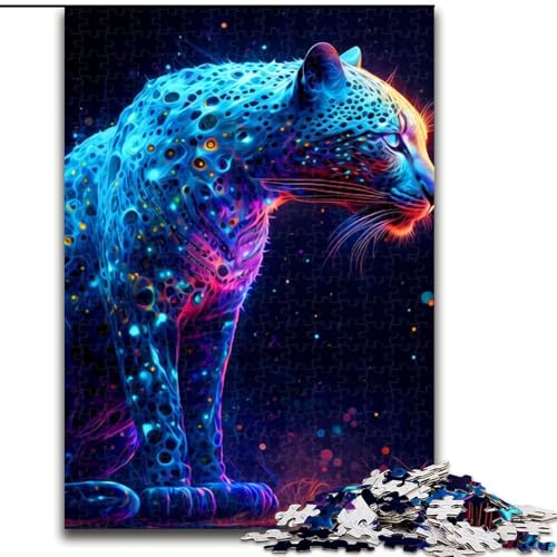 Puzzle für Erwachsene, 1000 Teile, Leoparden-Puzzle aus Holz, anspruchsvolles DIY-Denkspiel, interaktives Familienspiel, 1000 Teile(50x75cm) von RZFWJL